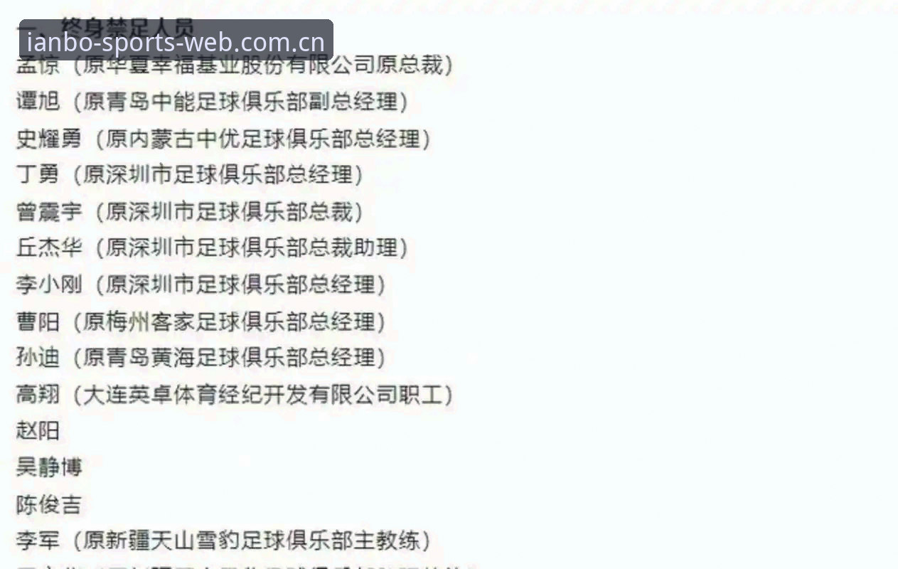 天博体育官网地址iOS版 资深用户分享:从足协第三批禁足名单看中国足球清算风暴